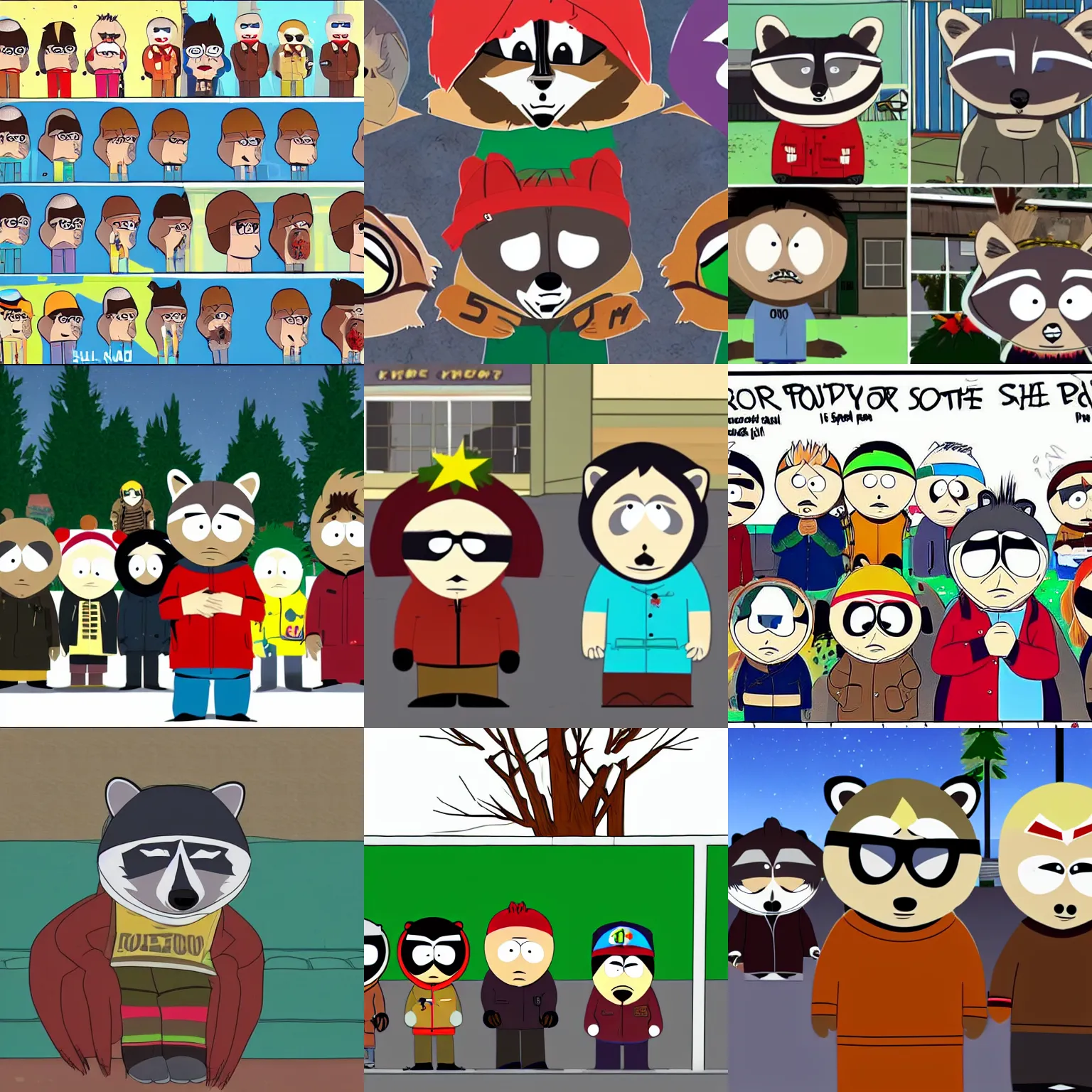 Prompt: raccoon Stan in South Park