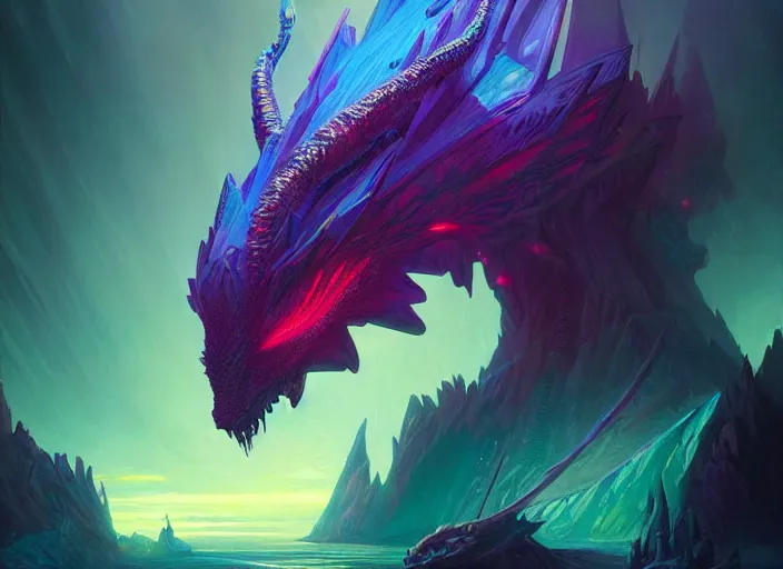 Prompt: A psychedelic draconic shard nycaloth , vibrant color scheme, highly detailed, in the style of romanticism, cinematic, artstation, Moebius, Greg rutkowski