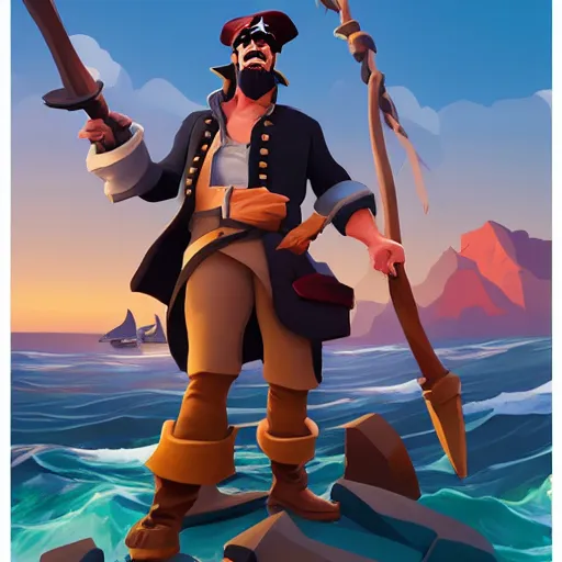 Image similar to painting jack the pirate on sea of thieves game avatar hero smooth face median photoshop filter cutout vector behance hd by jesper ejsing, by rhads, makoto shinkai and lois van baarle, ilya kuvshinov, rossdraws, illustration, art by ilya kuvshinov and gustav klimt