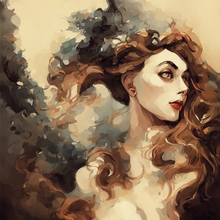 Image similar to a beautiful portrait in the style of charles dana gibson and in the style of peter mohrbacher.