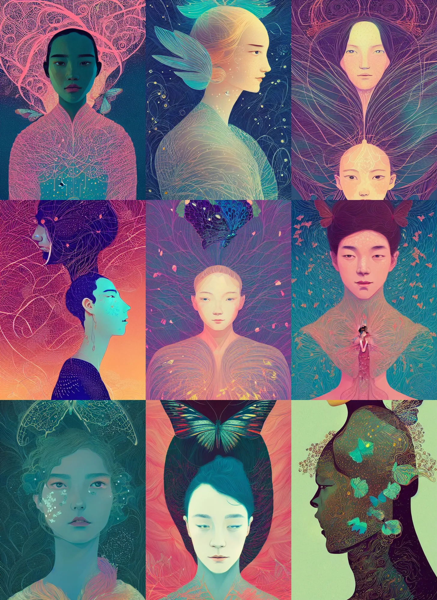 Prompt: a beautiful portrait of a 🦋 by victo ngai, modern fantasy, trending on artstation, ultra realistic digital art