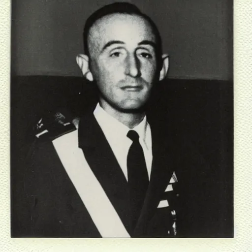 Image similar to polaroid photo of francisco franco holding an lgbti flag