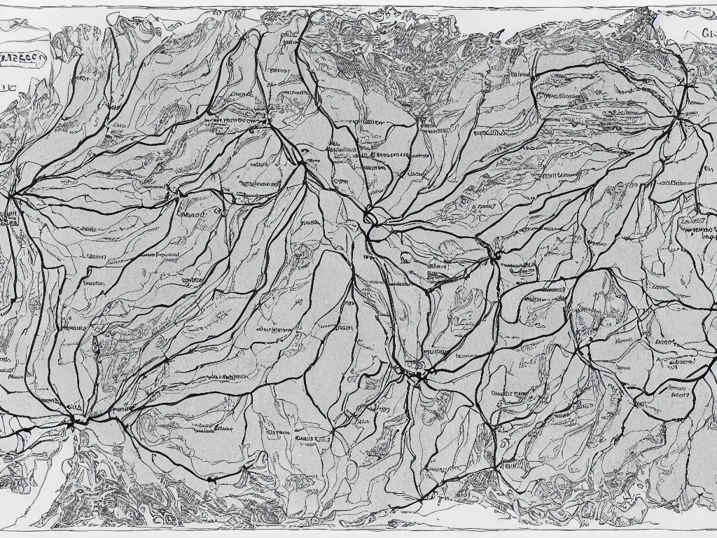 Image similar to Map of a cave system by Deven Rue, fine point pen