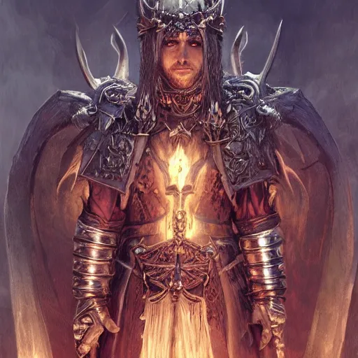 Prompt: !dream Male necromancer wearing pauldrons made from skulls on spikes and a flowing robe, D&D, fantasy, intricate, cinematic lighting, highly detailed, digital painting, artstation, concept art, smooth, sharp focus, illustration, art by Artgerm and Greg Rutkowski and Alphonse Mucha