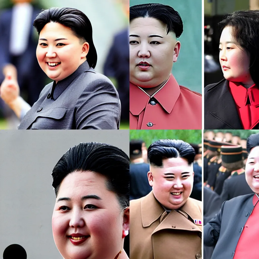 Prompt: a female Kim Jong-Un