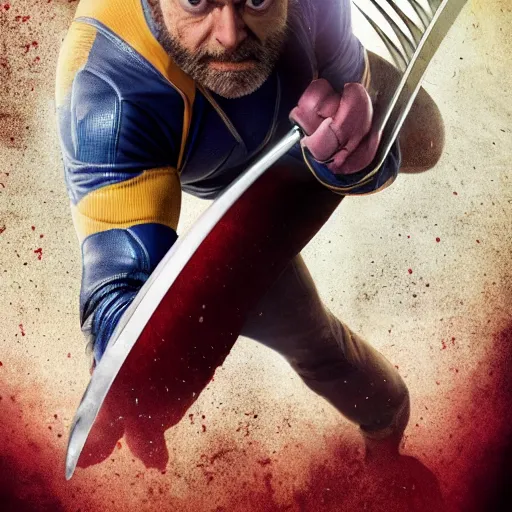 Image similar to wolverine in x - men suit played by nick offerman, logan marvel movie still, detailed 8 k, poster style, high resolution, photorealistic