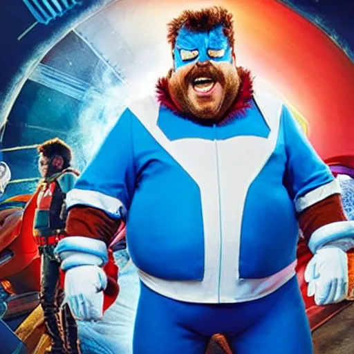 Prompt: George Wendt playing Doctor Robotnik, in the new action-movie Sonic, full-cosplay