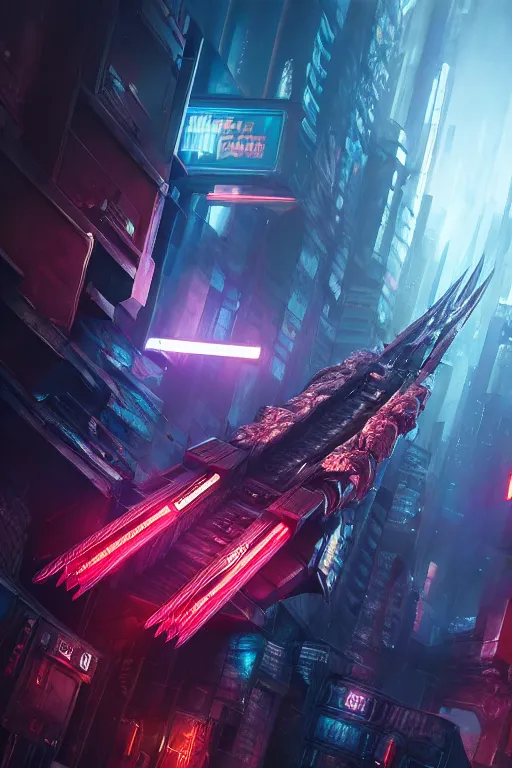 Image similar to high quality 3 d render a warblade!, cyberpunk highly detailed, unreal engine cinematic smooth, in the style of blade runner & detective pikachu, hannah yata charlie immer, moody light, low angle, uhd 8 k, sharp focus