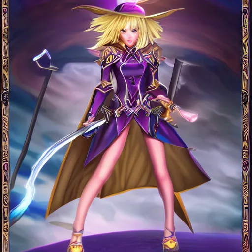 Prompt: eautiful dark magician girl, full body, mystical, ultra detailed, 4 k