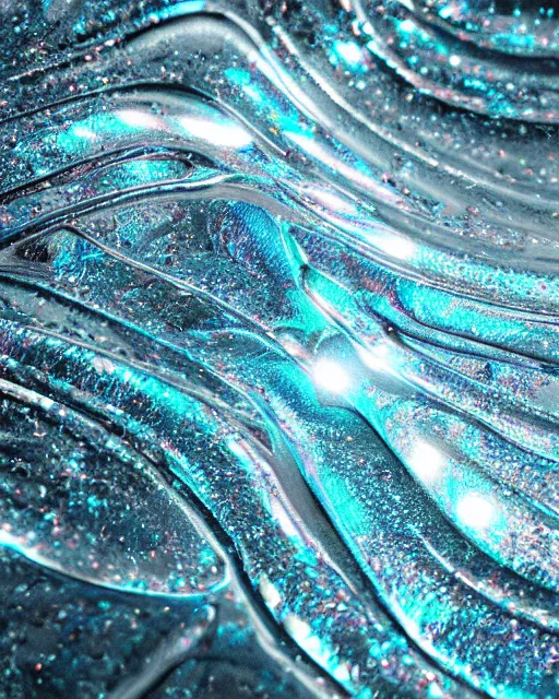 Image similar to organic white shimmering iridescent metal fluid, creative VFX, no text, rendered with octane, hyper realistic, hyper detailed, surreal, futuristic, 8k