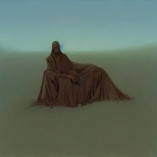 Image similar to desert nomad concept, beksinski