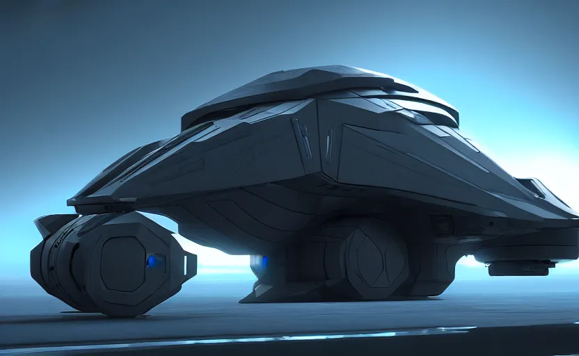 Prompt: an armored futuristic sci fi vehicle, unreal engine, cinematic lighting