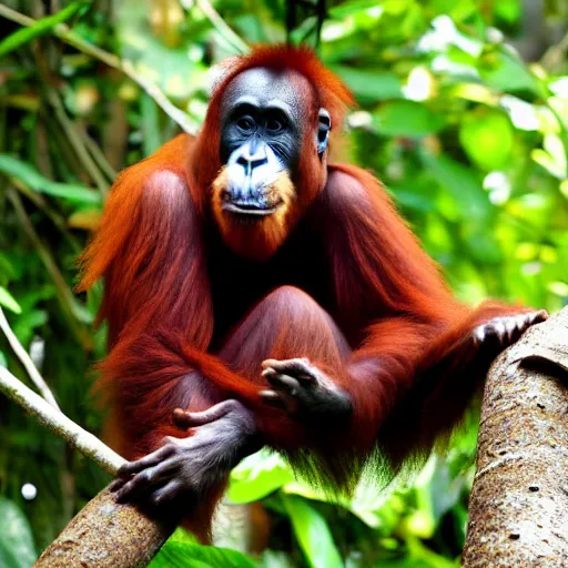 Prompt: a cute and friendly orangutan - n 8