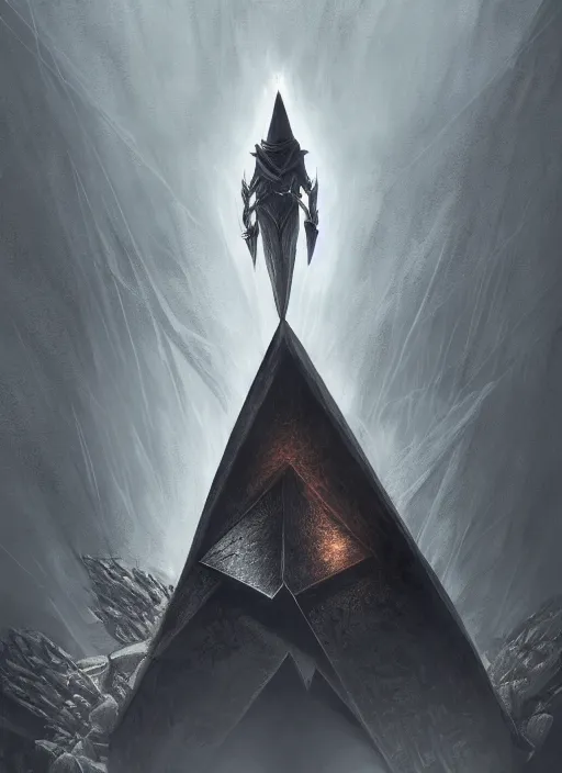 Image similar to pyramid head ultra detailed fantasy, elden ring, realistic, dnd character portrait, full body, dnd, rpg, lotr game design fanart by concept art, behance hd, artstation, deviantart, destiny 2, global illumination radiating a glowing aura global illumination ray tracing hdr render in unreal engine 5