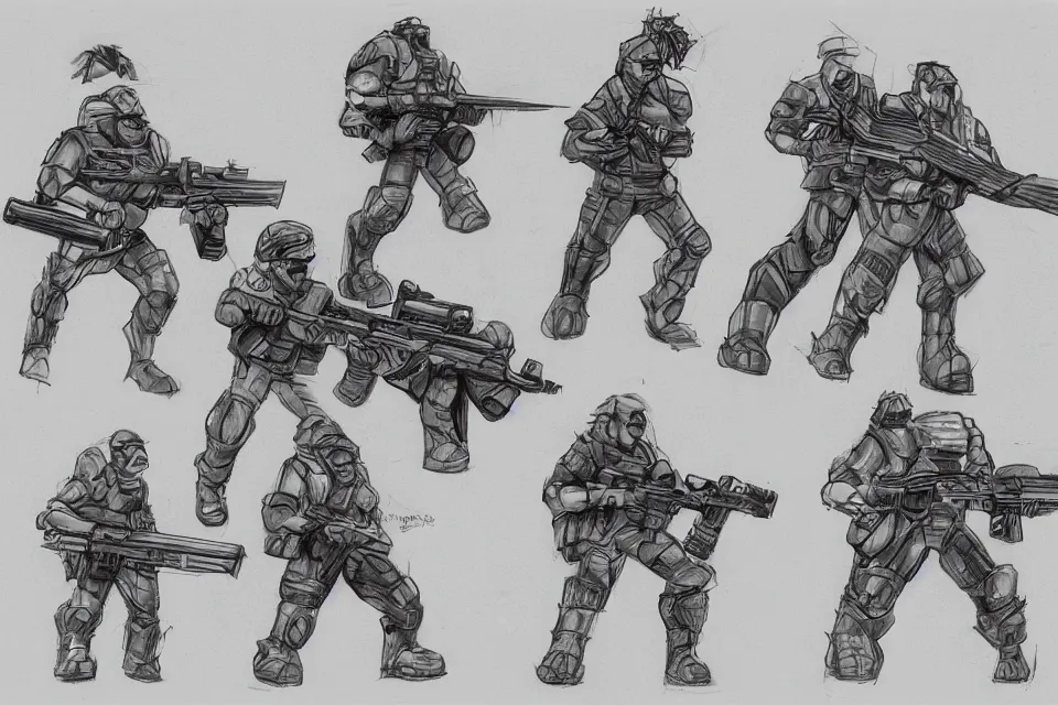Image similar to concept sketches of supersoaker bazookas