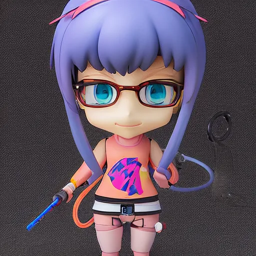 Image similar to a digital painting of a girl with a fish on her head, nendoroid 3 d, cyberpunk art by hanna kime, avetetsuya studios, cgsociety, seapunk, anime aesthetic, rendered in maya