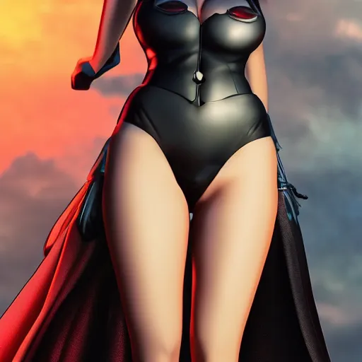 Image similar to anigirl batman, hyperrealism, no blur, 4 k resolution, ultra detailed - i