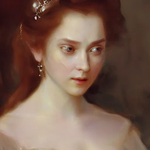 Image similar to 1 7 th century duchess, wow 4 k detail fantasy, cgsociety, matte painting, wow, realistic materials, photo realistic, postprocessing, 8 k hd detailed oil painting, by john singer sargent and craig mullins