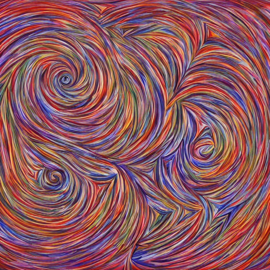 Prompt: recurrsion painted by alex grey