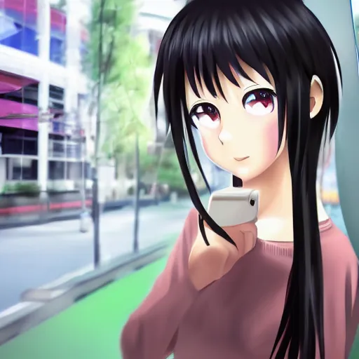 Prompt: cute anime girl caught on cctv camera, pretty face, beautiful face, photorealistic