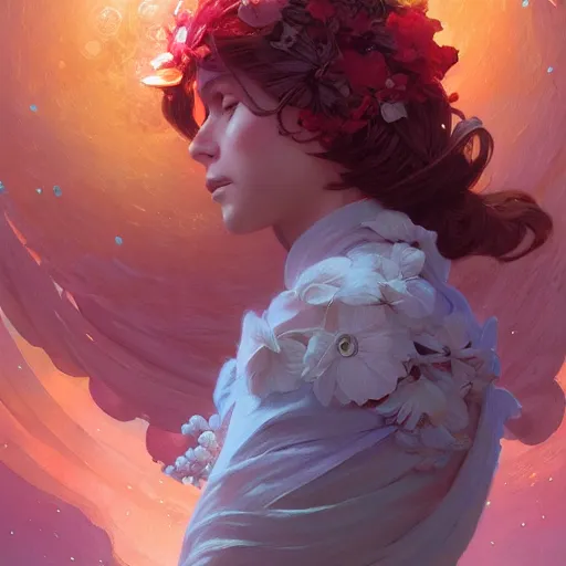 Image similar to Flower in the cosmos, highly detailed, digital painting, artstation, concept art, smooth, sharp focus, illustration, Unreal Engine 5, 8K, art by artgerm and greg rutkowski and alphonse mucha