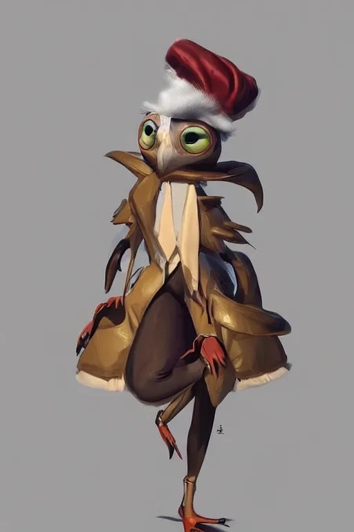 Image similar to Fashionable Anthropomorphic bird concept art by Jason Chan and Willian Murai, 8k, unreal engine