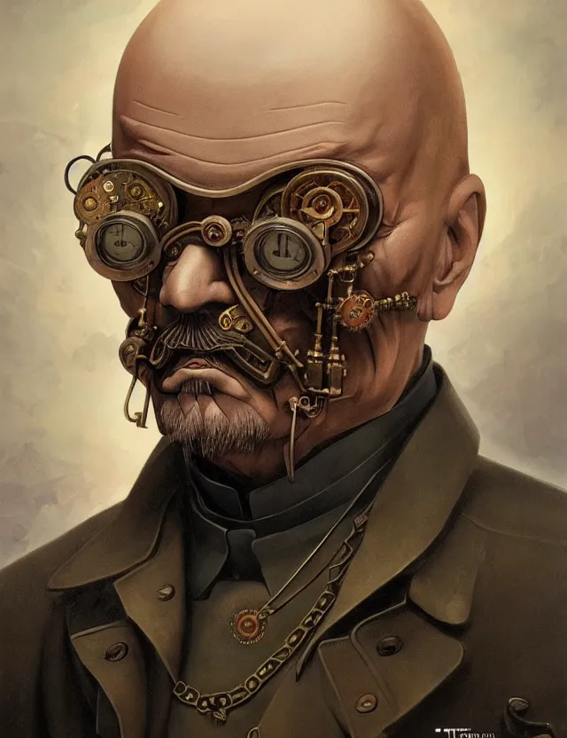 Image similar to a portrait of a steampunk vladimir lenin, by moebius and tyler edlin and hr giger, trending on artstation, digital art, 4 k resolution, detailed, high quality, sharp focus, hq artwork, coherent, insane detail, concept art