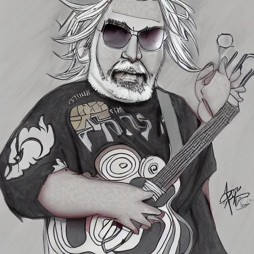 Image similar to jerry garcia anime. deviantart, artstation