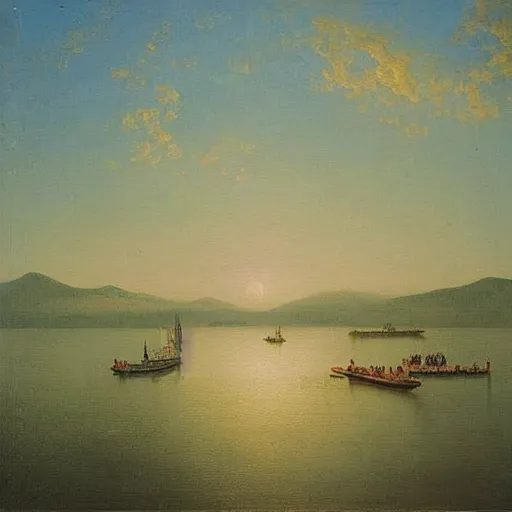 Image similar to “Hudson river school romantic painting of Modern beijing”