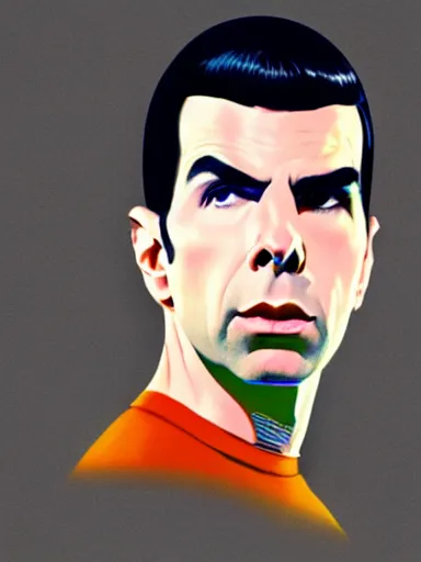 Image similar to : ZACHARY QUINTO SPOCK fanart + MS PAINT + art by J.C. LEYENDECKER + 4K UHD IMAGE + STUNNING QUALITY + CRAYON TEXTURE