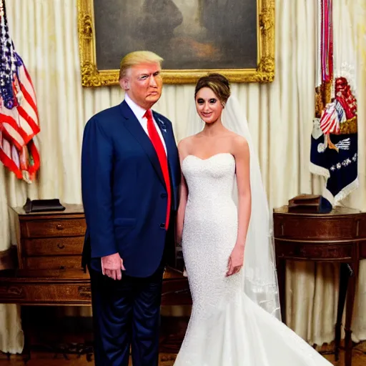 Image similar to Donald Trump wedding to Joe, studio lighting, beautiful day