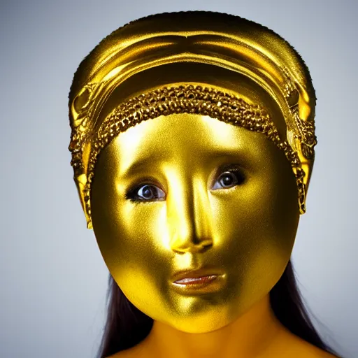 Image similar to girl in golden mask