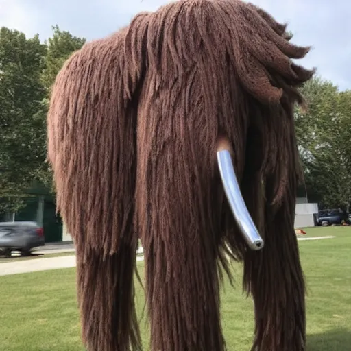 Prompt: a wooly mammoth looking disdainfully at NFTs