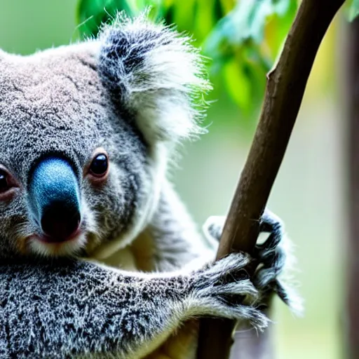 Image similar to a koala eating a taco