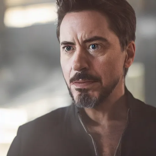 Prompt: Film still of Tim cruise as Tony stark, avengers, Canon EOS R3, f/1.4, ISO 200, 1/160s, 8K, RAW, unedited, symmetrical balance, in-frame