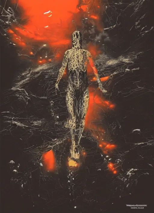 Image similar to infrared astronauts in dark void underwater - complex and hyperdetailed technical suit. reflection and dispersion materials. rays and dispersion of light. glowing light. volumetric light. f / 3 2. noise film photo. flash photography. ultra realistic, wide angle. poster by wayne barlowe, hajime sorayama aaron horkey, craig mullins. high contrast