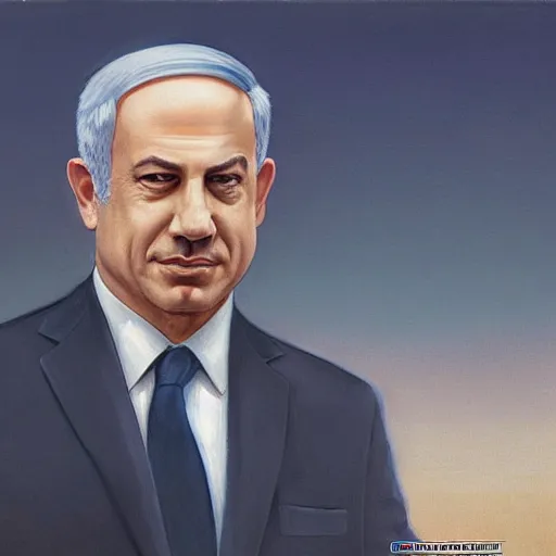 Image similar to a portrait of benjamin netanyahu by wayne barlowe