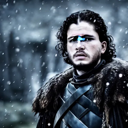 Image similar to jon snow from game of thrones, cinematic, epic