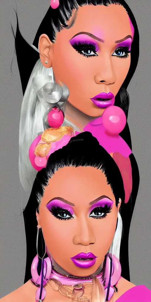 Image similar to a digital illustration of nicki minaj