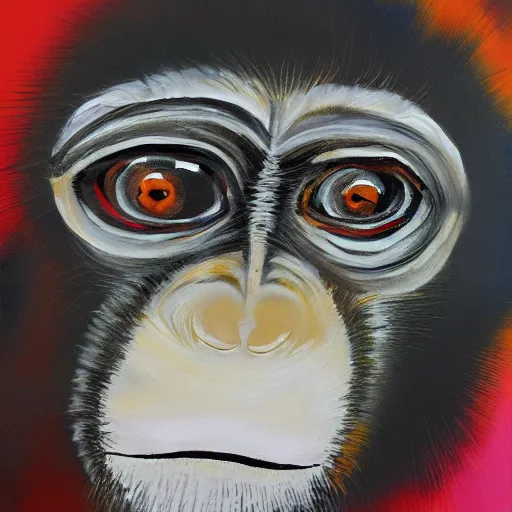 Image similar to abstract painting of a monkey