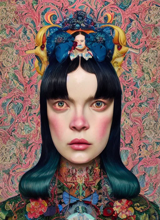 Image similar to fashion portrait :: by Martine Johanna and Simon Stålenhag and Chie Yoshii and Casey Weldon and Guillermo del toro :: ornate, dynamic, particulate, rich colors, intricate, elegant, highly detailed, centered, artstation, smooth, sharp focus, octane render, 3d