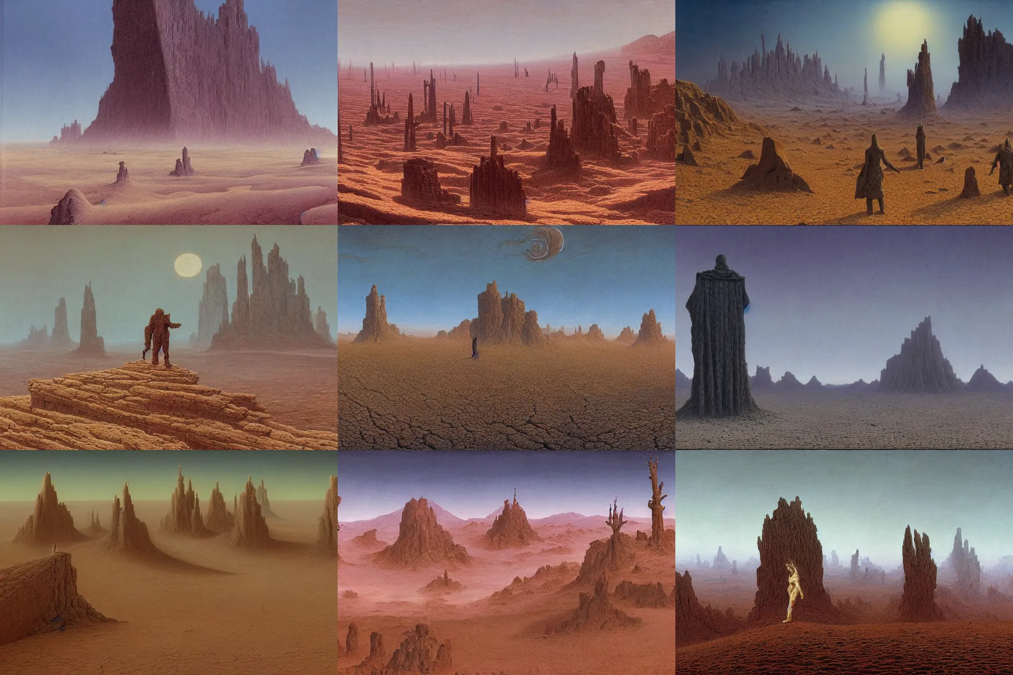 Prompt: intricate, 3 d, endless wastes vast desert, style by caspar david friedrich and wayne barlowe and ted nasmith
