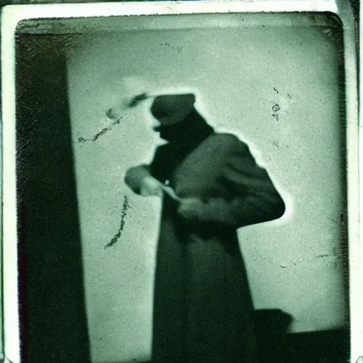 Prompt: a skinwalker caught on a 1 9 3 0 polaroid