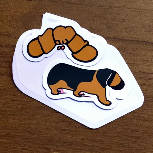 Image similar to A cute sausage dog sticker