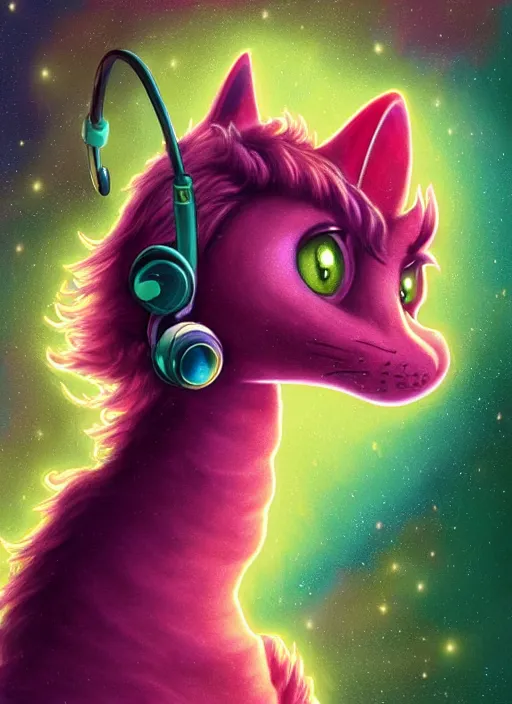 Prompt: cat seahorse fursona wearing headphones, autistic bisexual graphic designer, long haired attractive androgynous humanoid, coherent detailed character design, weirdcore voidpunk urban fantasy digital art by delphin enjolras, leonetto cappiello, simon stalenhag, louis wain, william joyce, amy sol, furaffinity, cgsociety, trending on deviantart