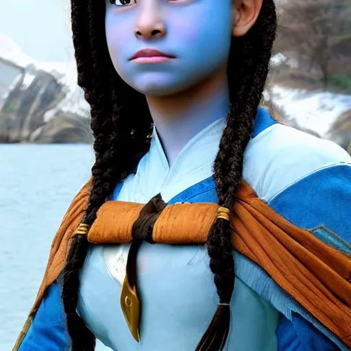 Image similar to photo of real life Katara from Avatar