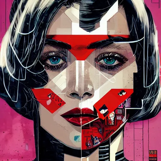 Prompt: a portrait of robot, by MARVEL comics and Sandra Chevrier