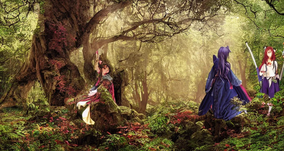 Image similar to Enchanted and magic forest, from Kenshin