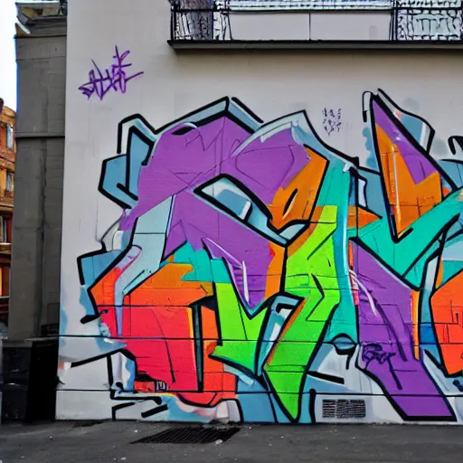Prompt: a graffiti mural in the style of ratchi nyc