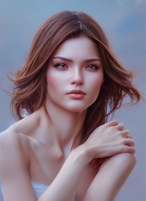 Image similar to photo of a gorgeous young woman in the style of stefan kostic, realistic, sharp focus, 8 k high definition, insanely detailed, intricate, elegant, art by stanley lau and artgerm